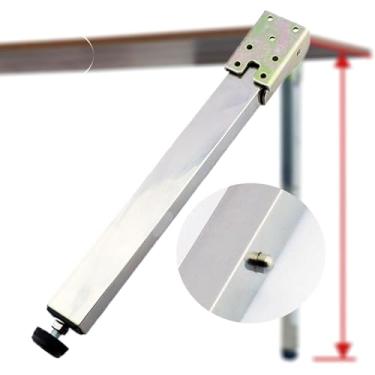 Imagem de Pernas De Mesa De Móveis Diy De Aço Inoxidável, Push-pull Lift Mesas De Jantar Pernas De Armário, Pernas De Móveis De Metal, 40-160cm, Base Protetora Ajustável, Com Parafusos, 110cm/43.3in