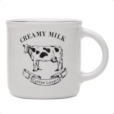 Imagem de Caneca de Cerâmica Cappuccino180ml Xícara com Alça Café Estampada Vaquinha Creamy Milk