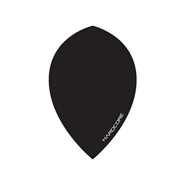 Imagem de RED DRAGON Hardcore Black Extra Grosso Pear Dart Flights - 4 conjuntos por pacote (12 voos de dardo no total)