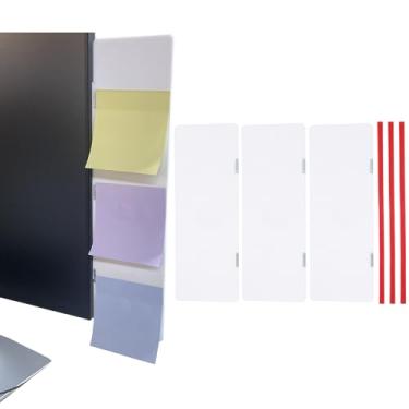 Imagem de PATIKIL 3 peças de quadro de notas, suporte magnético branco de 19 cm, acessório lateral para anotações, acessórios de computador para tela de monitor de computador e escritório em casa