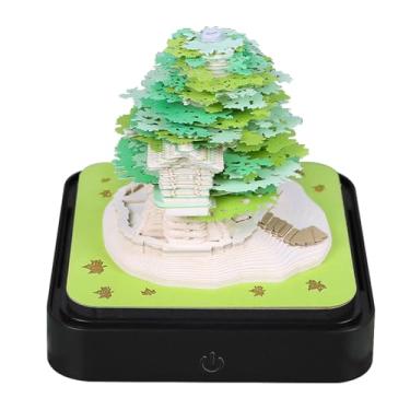 Imagem de GOTOTOP 3D Memo Pad, 2026 Calendário 3D de Escultura Arte de Escultura Com Luz LED para Decoração de Desktop para Casa de Casa (Verde)