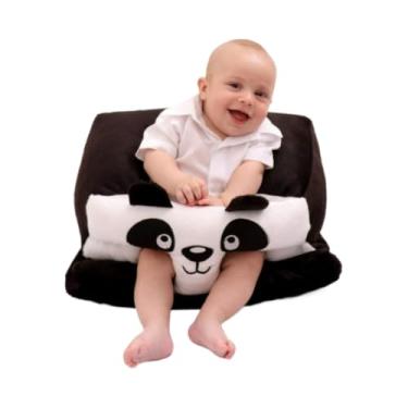 Imagem de Assento de bebê para 3 a 24 meses, cadeira de chão com suporte para as costas infantil, sofá de pelúcia com desenho animado(Panda)
