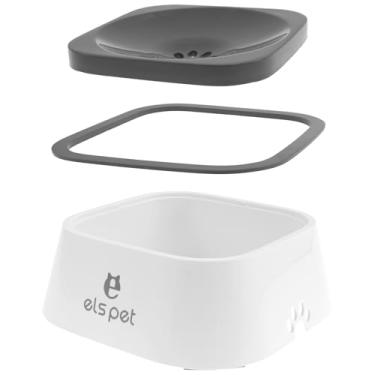 Imagem de Alimentador de água lento ABS tigela de bebida lenta à prova de respingos para animais de estimação com alimentador de placa autoajustável evita a boca molhada para cães e gatos