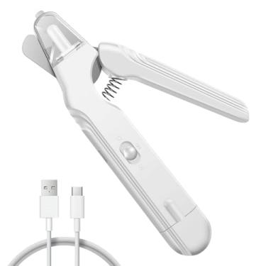 Imagem de Moedor de unhas 2 em 1 para cães e cortadores de unhas de cachorro, aparador de unhas silencioso para animais de estimação com luzes LED e proteção contra respingos, protetor de segurança