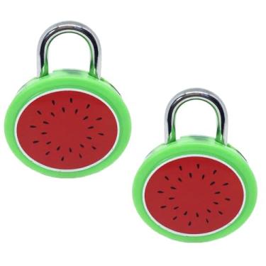 Imagem de Mini cadeado de frutas fofo com chaves - para caixa de joias, bolsa, mochila, armário, baú do tesouro, malas, armários, caixa de cartas, diário, caderno, etc. (2 peças - melancia)