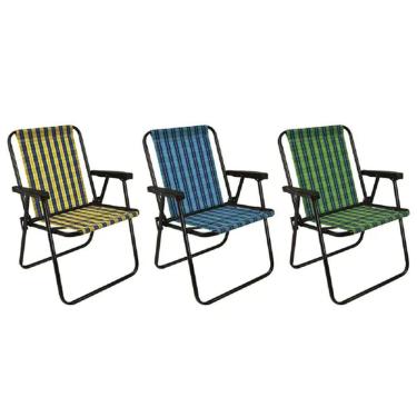 Imagem de Cadeira de Praia Xadrez 002050 em Aço Até 110Kg Mor