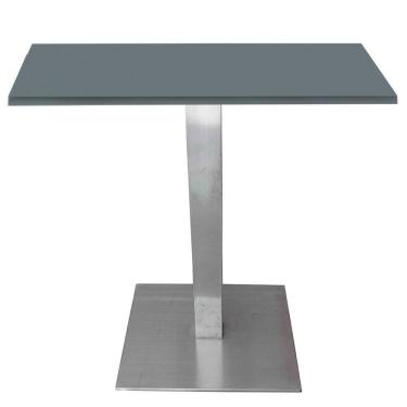 Imagem de Mesa Quadrada Alpha Inox Prata 73,50 Cm (altura) Tampo Mdp Quadrado 70 Cm Grafito (larg)