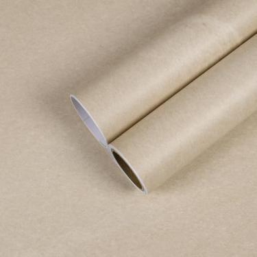 Imagem de CHIHUT Papel de parede bege autoadesivo removível de 30,5 x 254 cm para bancadas, papel de parede de mármore fosco à prova d'água para cozinha, banheiro, bancada, armários