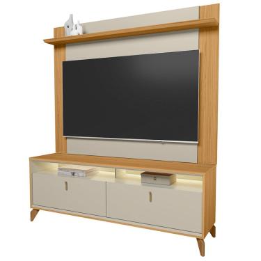 Imagem de Rack Para Sala Com Painel Para TV 70 Pol LED 160cm Naomi L05 Tauari Off White Fosco - Lyam Decor