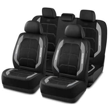 Imagem de Skechers Capas de assento resfriadas a ar e de espuma viscoelástica - capa de assento de carro de couro suprimento de conforto e suporte, conjuntos completos de capas de assento, compatível com airbag