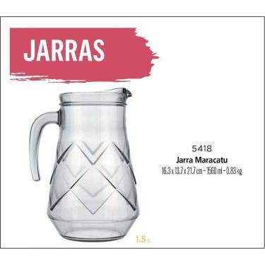 Imagem de 06 Jarras De Vidro Suco Maracatu 1,5 Litros