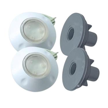 Imagem de Kit 2 - Refletor Iluminação Led Piscina De Fibra 9W Rgb