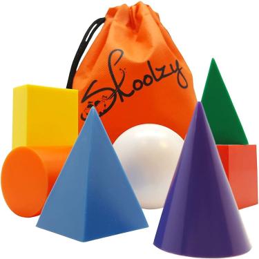Imagem de Formas Geométricas Skoolzy Brinquedos Montessori - 7 Jumbo 3D Geometric Solids Pré-Escola Learning Toys - Math Manipulatives Geometry Set Geo Blocks f
