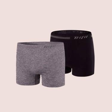 Imagem de Kit Com 2 Cuecas Box Masculina Trifil Sem Costura Microfibra Lisa Bási