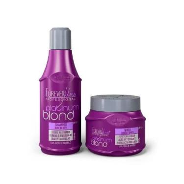 Imagem de Kit Platinum Blond Shampoo E Máscara Matizador Forever Liss - Forever 
