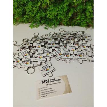 Imagem de Chaveiro de MDF Personalizado para Autismo - Quebra-Cabeça Colorido - 