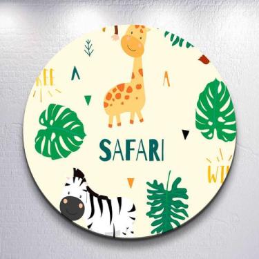 Imagem de Capa Painel Redondo Festa Safari Animais Estampa Infantil Mini e Grand