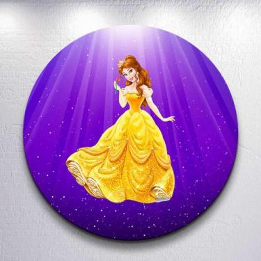Imagem de Decoração infantil festa com painel redondo capa Fera princesa Bela ta