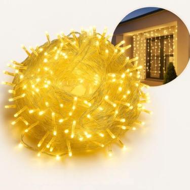 Imagem de Cascata de Luzes Pisca Pisca LED Natalina 4,3m 240 Leds Branco Quente 