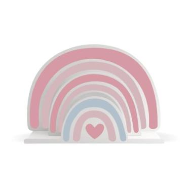 Imagem de Prateleira Organizadora Arco-Íris para Livros Quarto Infantil, Metálica, 45 cm x 28,5 cm, Branca e Colorida - GEGUTON