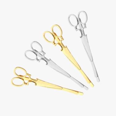 Imagem de 4 peças de prendedores de cabelo engraçados dourados e prateados para mulheres