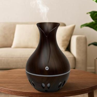 Imagem de Umidificador e Difusor Ultrassônico Pétalas LED 130ml – Aromaterapia com Luz Decorativa | Silencioso, Bivolt USB e Portátil para Casa, Escritório e Viagens (Mogno)