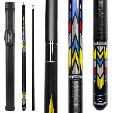 Imagem de HomeSeason Bastão de taco de sinuca de 510 g de madeira de bétula de bilhar 13 mm Bastões profissionais de sinuca de baixa deflexão com estojo de taco