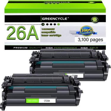Imagem de Cartucho de toner greencycle 26A CF226A 26X CF226X, pacote com 2 unida