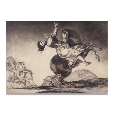 Imagem de LKXGRRSFG Abducting HorseFrancisco De Goya Impressão em tela romântica espanhola - Obra-prima do influente pintor romântico 80 x 112 cm sem moldura