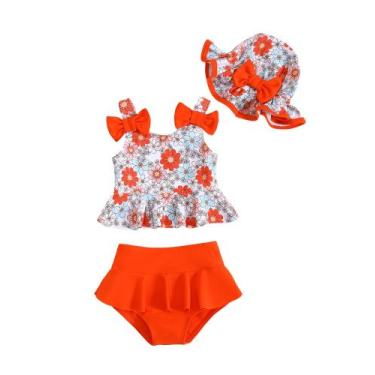 Imagem de Maiô infantil Mioglrie Girl 12-18 meses Orange Daisy