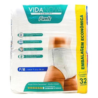 Imagem de Fralda Geriatrica Vida Nova Hiper Pants  P/M C/32