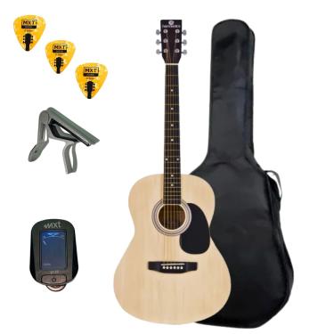 Imagem de KIT Violão Iniciante Harmonics Gs-11 Aço C/Bag Viasom C101 + Afinador Capotraste