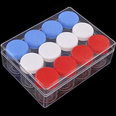 Imagem de Caixa de recipiente de bordado, caixa de armazenamento de unhas da Justdolife, organizador de arte de unhas criativo de 12 grades, organizador de joias, pote de creme para armazenamento de artesanato doméstico One Size Multi Color