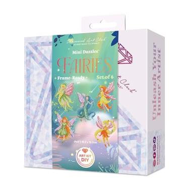Imagem de DIAMOND ART CLUB Mini Dazzles - Fadas, kit de pintura de diamante DIY divertido para adultos, tela de arte de diamante para iniciantes, 10 x 15 cm (pacote com 6)