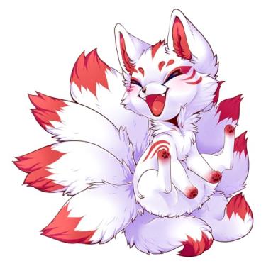 Imagem de NXYRLGS Adesivos de 13 cm Japonês Kitsune Chibi Acessórios de Carro Bonitos Adesivos Para-brisas Tampa de Tanque Para-choques Capacete Decalques de Vinil (Coloridos)