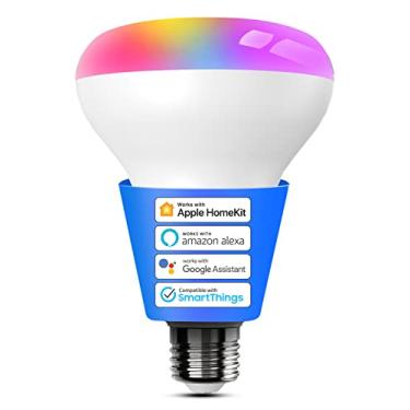 Imagem de Lâmpada inteligente, lâmpadas LED Wi-Fi meross BR30 Flood compatíveis com o Apple HomeKit, Alexa, Google Assistant e SmartThings, regulável E26 Multicolor 2700K-6500K RGBCW, 1300 lúmens equivalentes a 100W