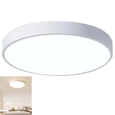 Imagem de Luminaria Plafon Sobrepor Moderno Led 3 Tons Teto Decoração Iluminação Escritorio Empresa Sala Quarto Residencial