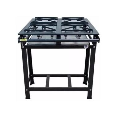 Imagem de Fogão Industrial 4 Bocas Standard Alta Pressão Grelhas Aço 30x30 P5 Mr Fogões