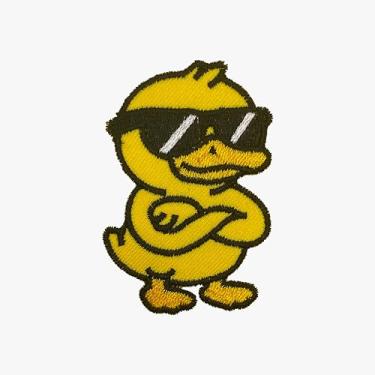 Imagem de Patch engraçado de pato com óculos de sol bordado para bolsa de roupas boné jeans