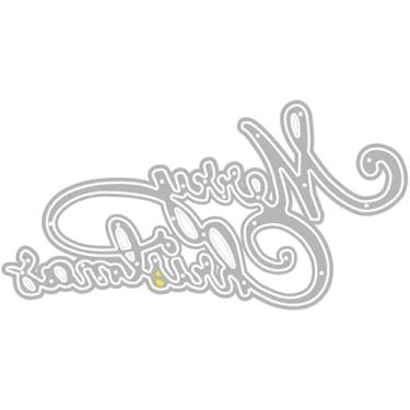 Imagem de Merry Christmas, moldes de corte de metal, para kit de confecção de cartões de Natal DIY, recortes de papel em relevo, estênceis de máquina de scrapbook, suprimentos de bolsos de armazenamento