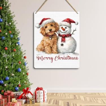 Imagem de Placa para decoração de porta de Feliz Natal sazonal de inverno, arte de parede, decoração de Natal para ambientes internos e externos, varanda, banheiro, 24 × 18 cm