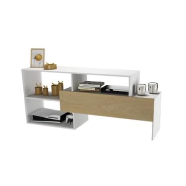 Imagem de Rack Para Sala De Estar Modelo Elegance 1.30m Design Moderno Suporte Para TV e Armazenamento