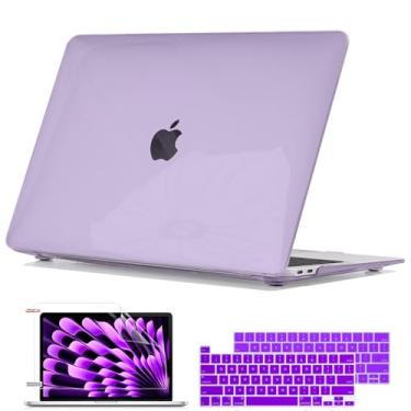 Imagem de Seanai Compatível com MacBook Pro 13 polegadas 2022 2021-2016 modelo A2338 A2289 A2251 A1706 A1989 A2159 M2 M1 Chip, capa rígida de plástico, capa de teclado, película de tela, plugue de poeira, roxo