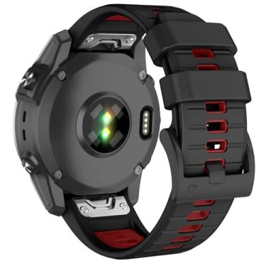 Imagem de Velocarer Pulseira de relógio de 26 mm para Garmin Fenix 8 de 51 mm/Fenix 7X/Fenix 6X/Fenix 5X, QuickFit Sport Substituição para Tactix 7 Pro/Descent Mk2i/Enduro 3/Enduro 2/D 2 Mach 1 Pro, preta e