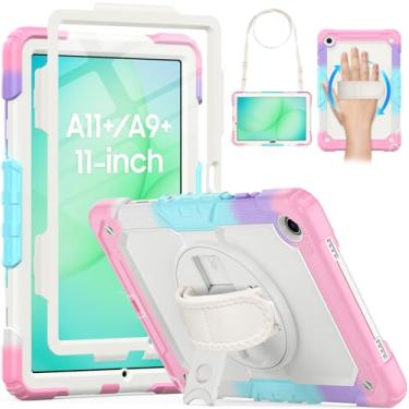 Imagem de HXCASEAC Capa para Samsung Galaxy Tab A11+ Plus de 11 polegadas, protetora com protetor de tela/alça de mão/suporte de caneta, resistente à prova de choque para tablet Samsung A11 Plus - rosa