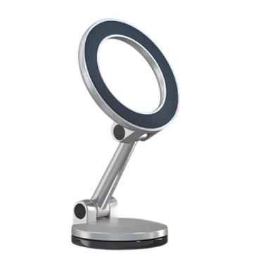 Imagem de Suporte magnético para telefone para carro, suporte magnético para telefone para carro, Suporte para telefone com painel giratório de 360 ​​graus em liga de zinco, Suporte de telefone dobrável para pa