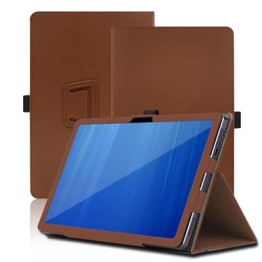 Imagem de Capa para tablet Wacom Movinkpad Pro 14 de 14 polegadas, Wacom Movinkpad Pro 14, capa protetora dobrável com suporte para lápis e alça de pulso, proteção total. (marrom)