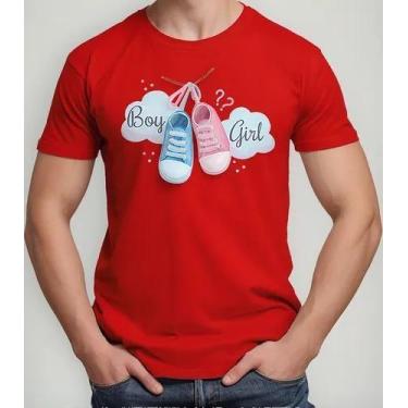 Imagem de Camiseta Camisa Algodão Feminina Masculina Adulto Chá Revelação Boy ou
