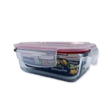 Imagem de Pote De Vidro Hermético Marmita Tampa Plástico 370ml C Trava - Fratell