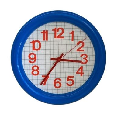 Imagem de Relógio de parede Relógio de parede silencioso, simples e charmoso, alimentado por bateria, com design adaptável a móveis para decoração de casa(Blue)